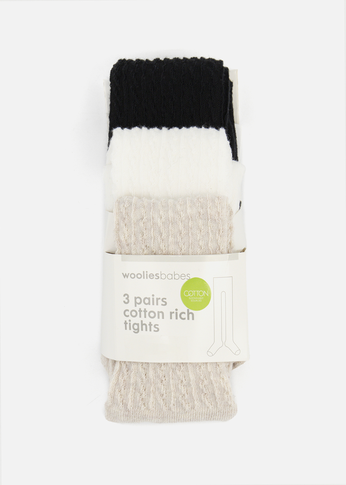 Textured Cotton Rich Tights 3 Pack