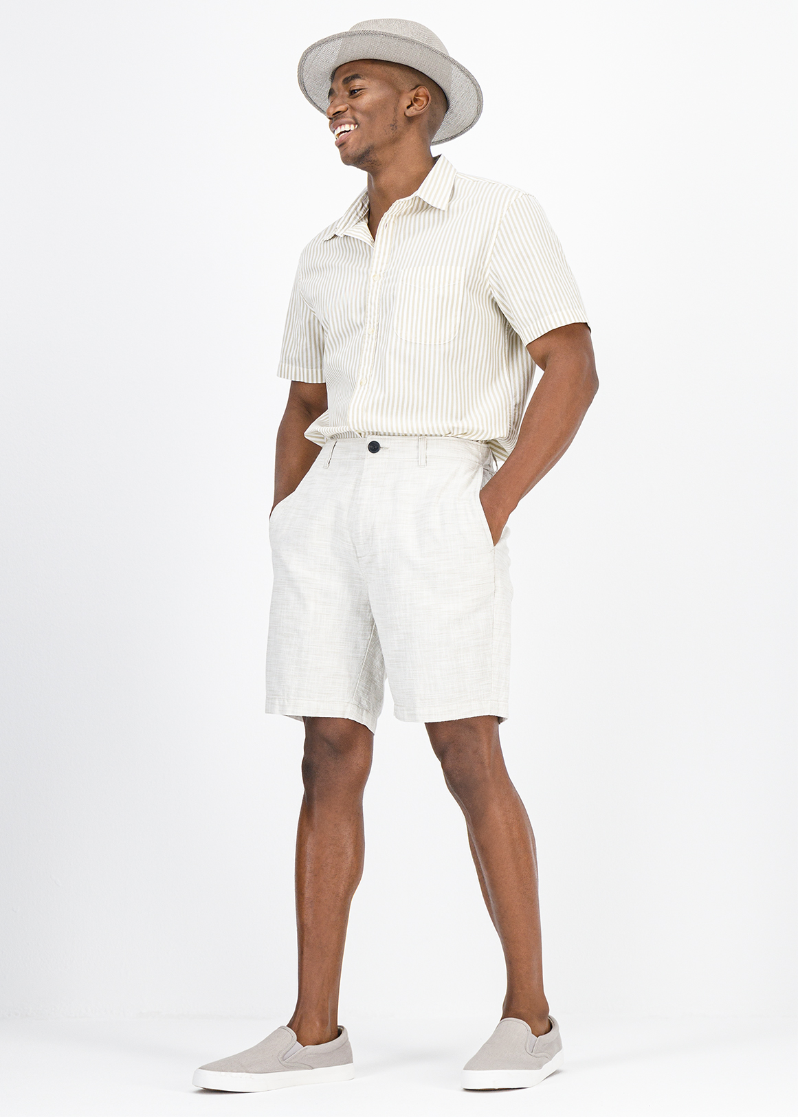 Textured Cotton Slim Fit Chino Shorts | Woolworths.co.za