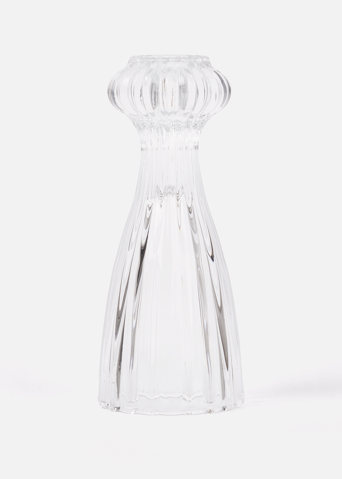 Textured Glass Dinner Candle Holder