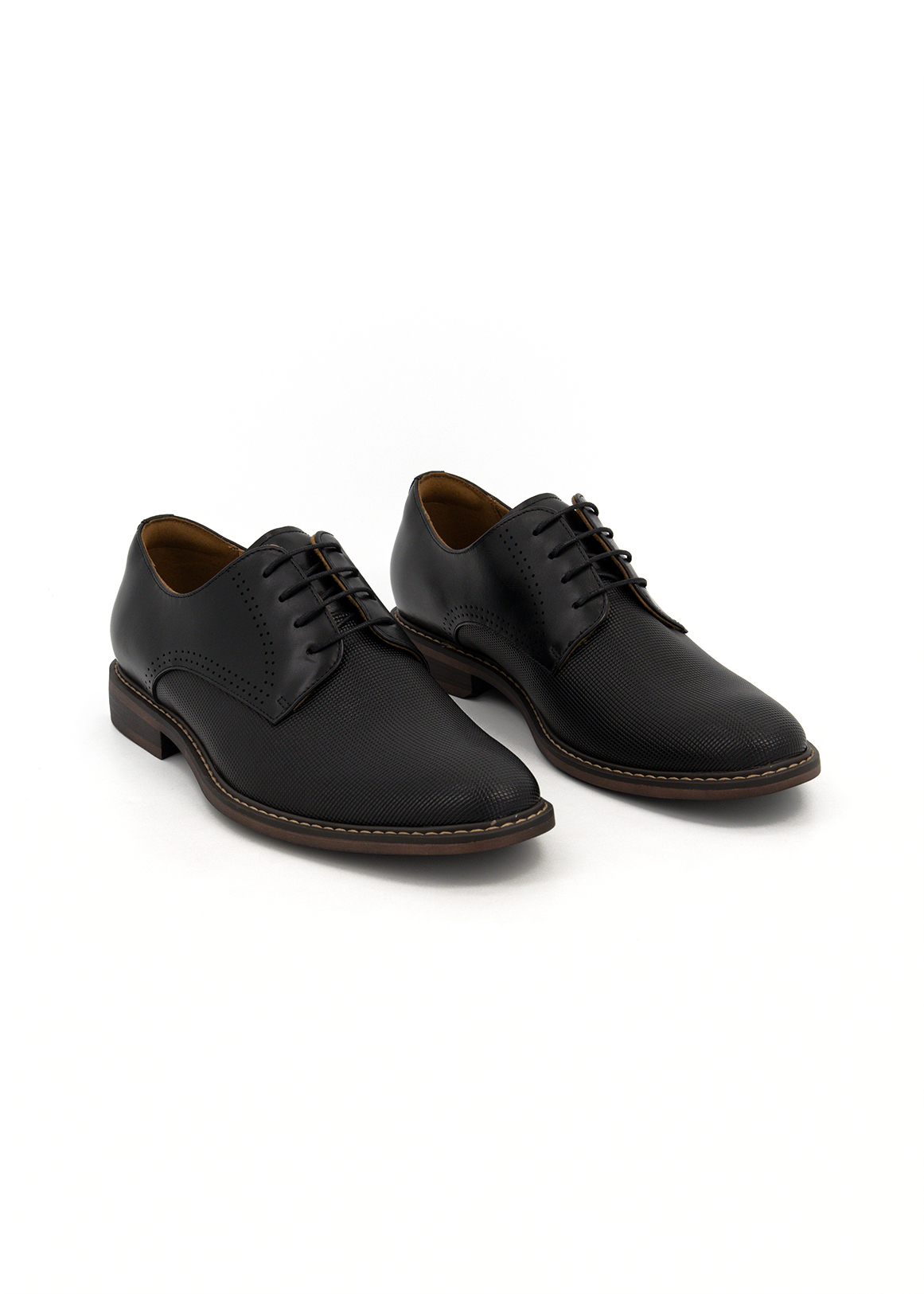 Textured Inset Faux Leather Derby Shoes