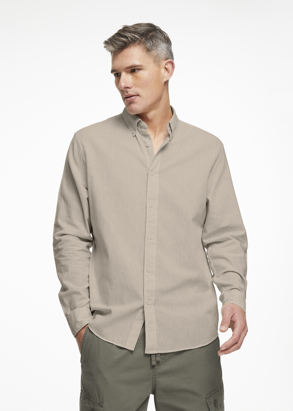 Textured Linen Blend Shirt