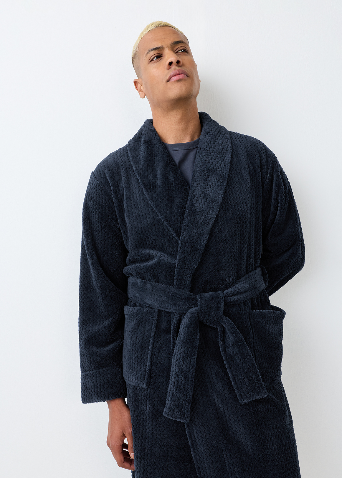 Textured Plush Fleece Gown