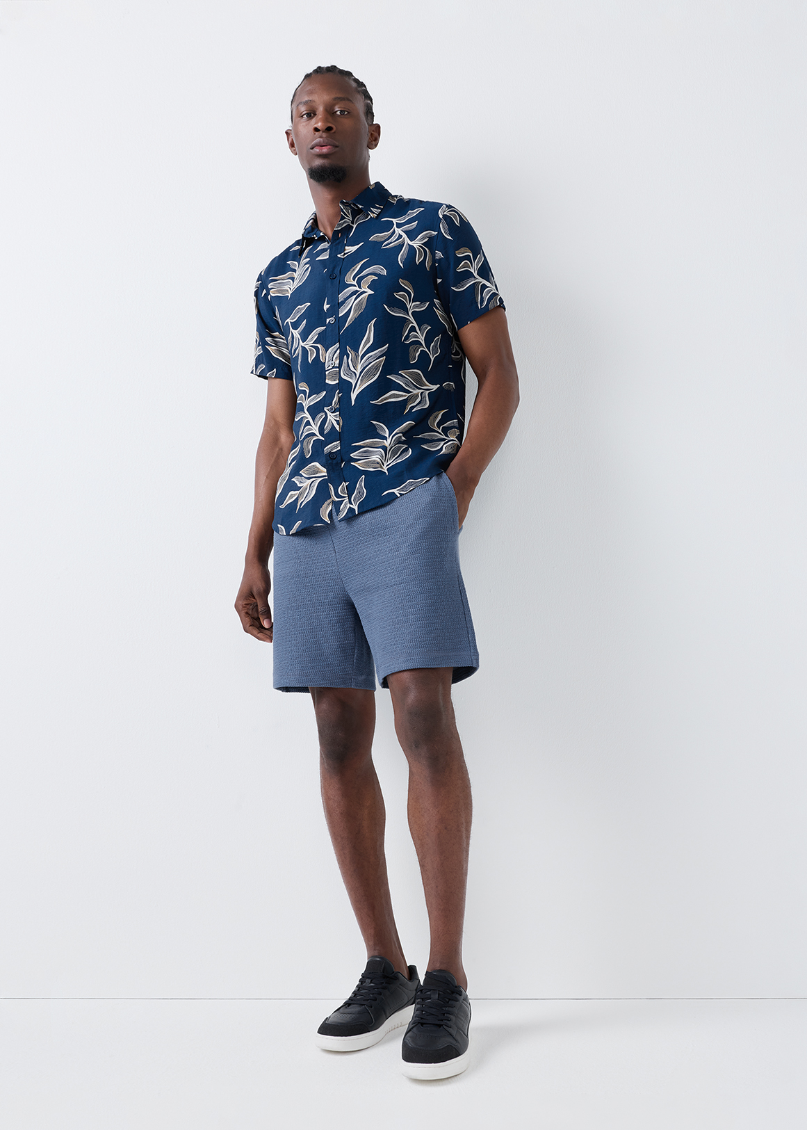 Textured Relaxed Fit Shorts