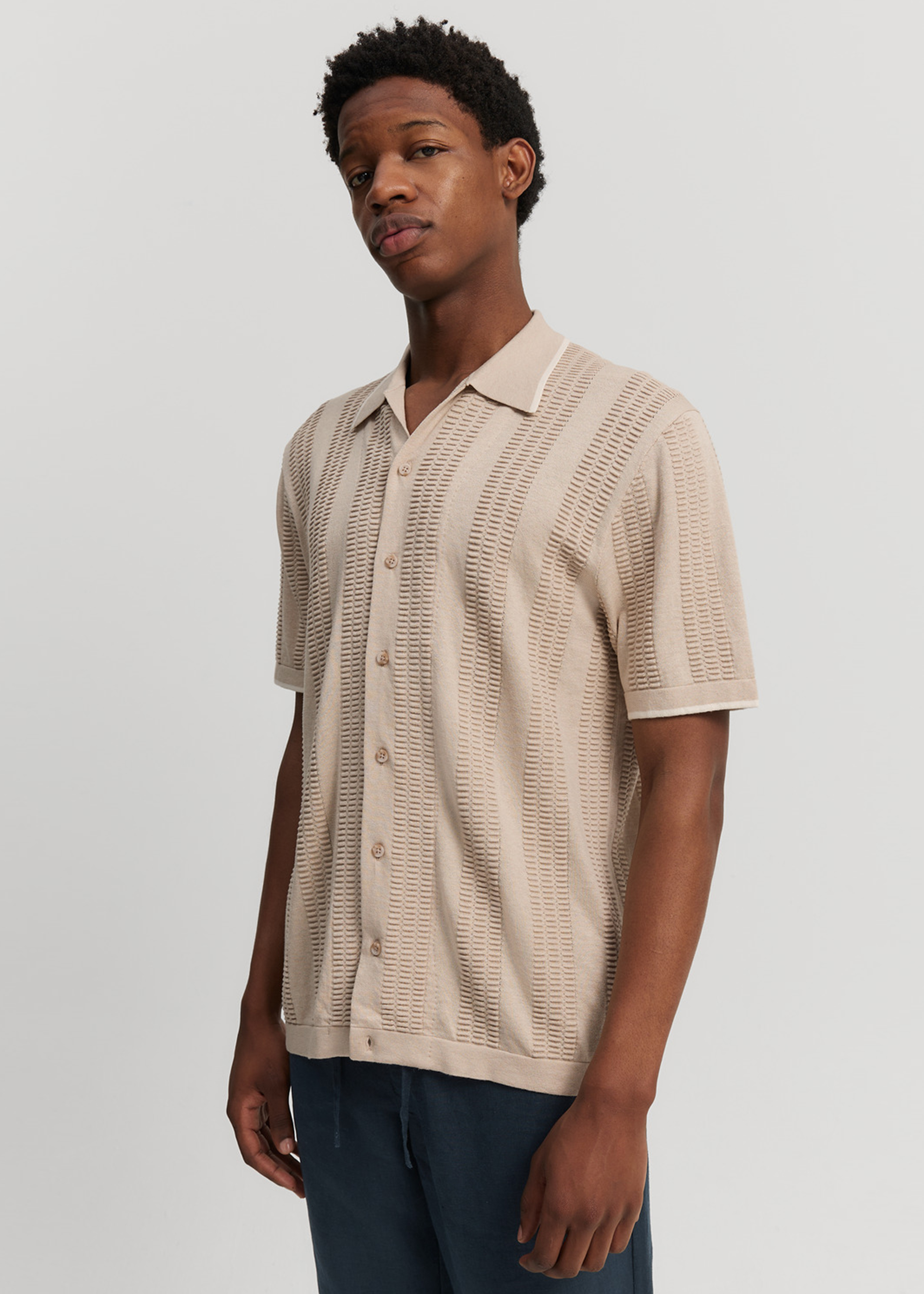 Textured Stripe Knit Shirt | Woolworths.co.za