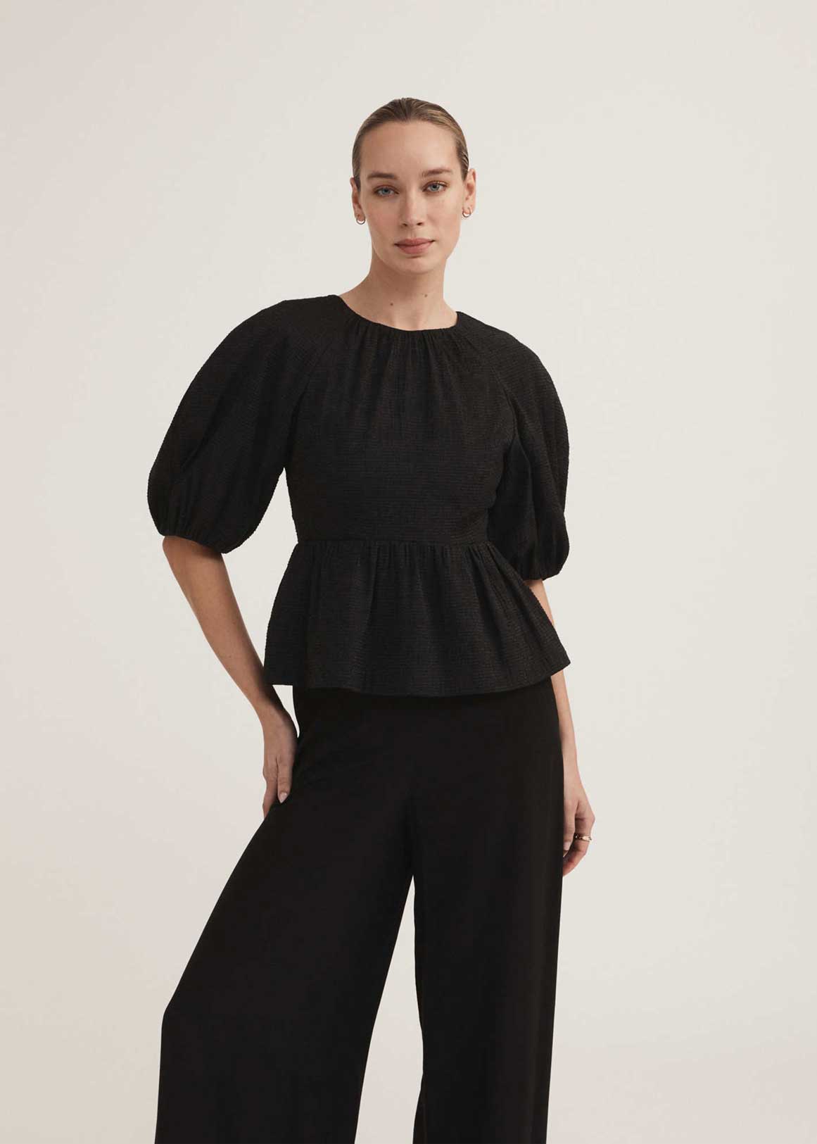 Textured Tie Back Blouse | Woolworths.co.za