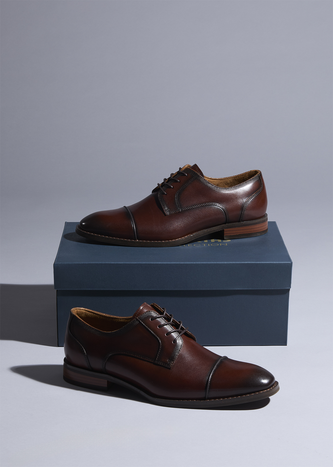 Toe Cap Leather Derby Shoes