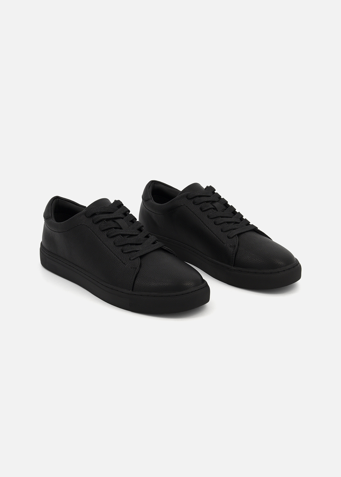 Tonal Faux Leather Sneakers