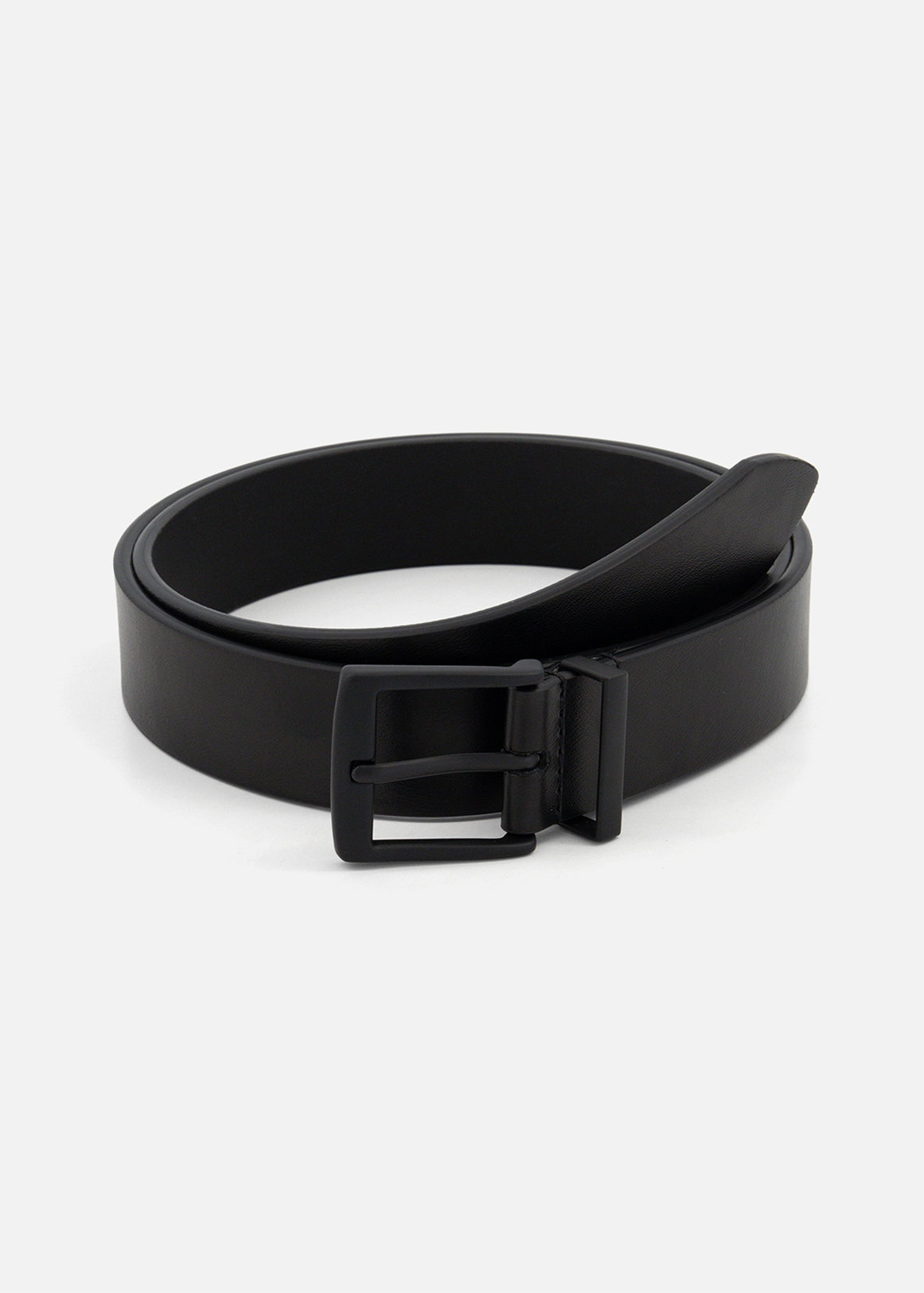 Tonal Matte Buckle Leather Belt