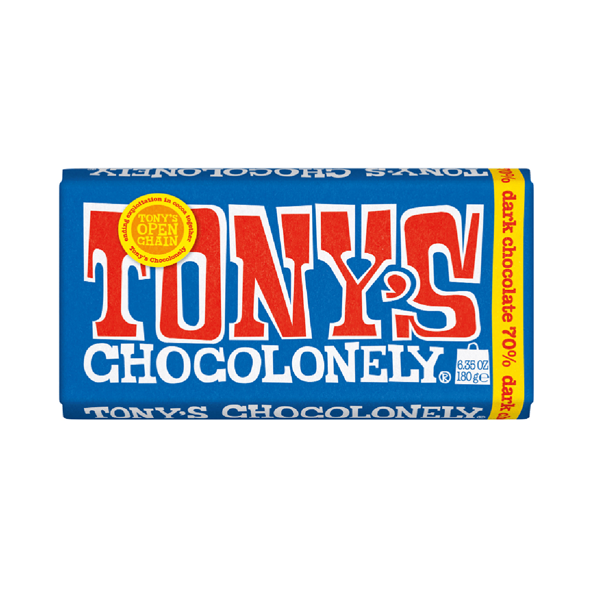 Tony's Chocolonely 70 % Dark Chocolate Slab 180 g