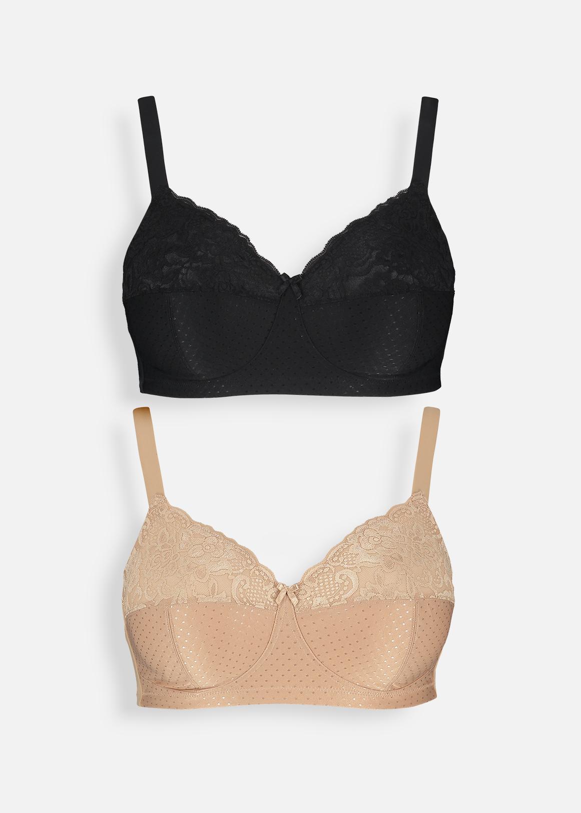 MyRunway  Shop Woolworths Black & Beige Total Support DD+ Non-wire Bras 2  Pack for Women from