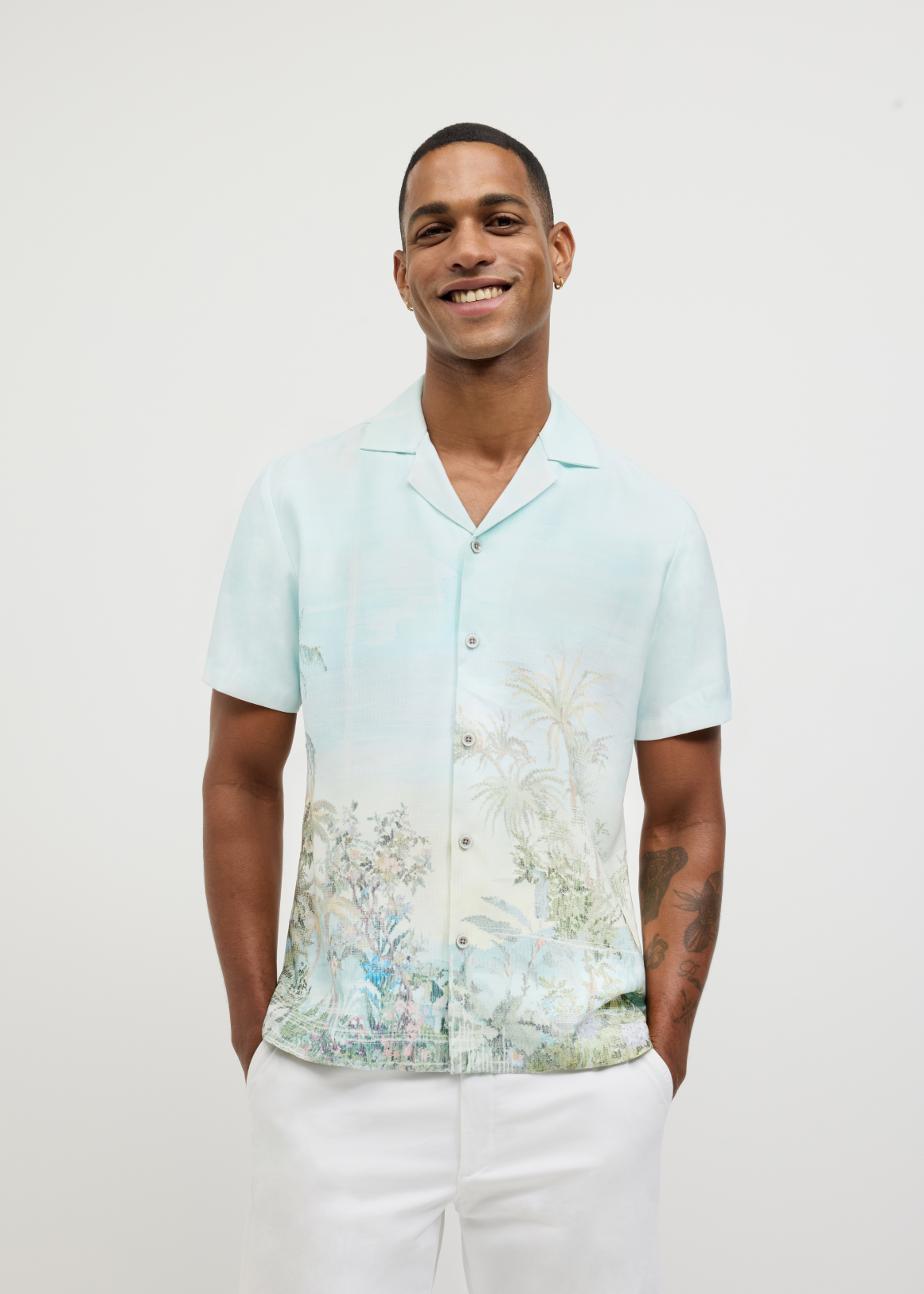Tropical Printed Short Sleeve Shirt