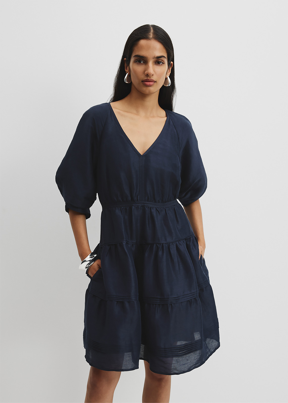 Tuck Detail Mini Dress