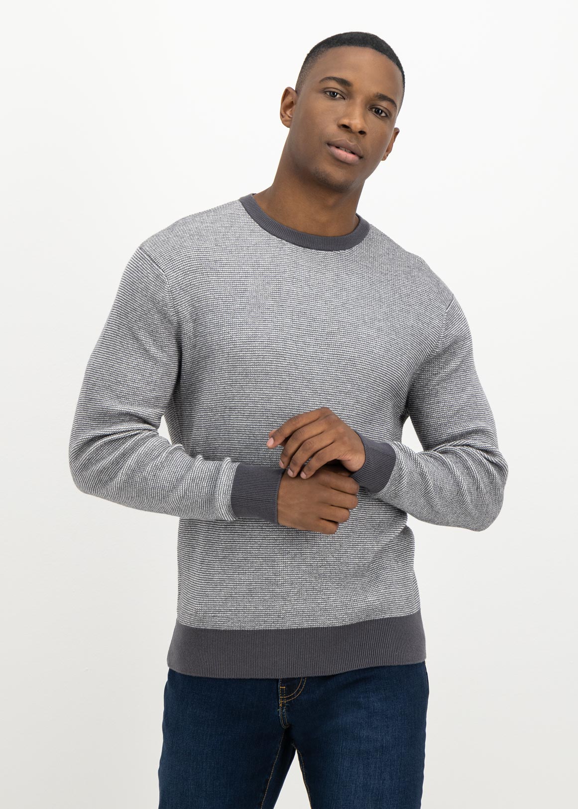 Two Tone Knit Pullover | Woolworths.co.za