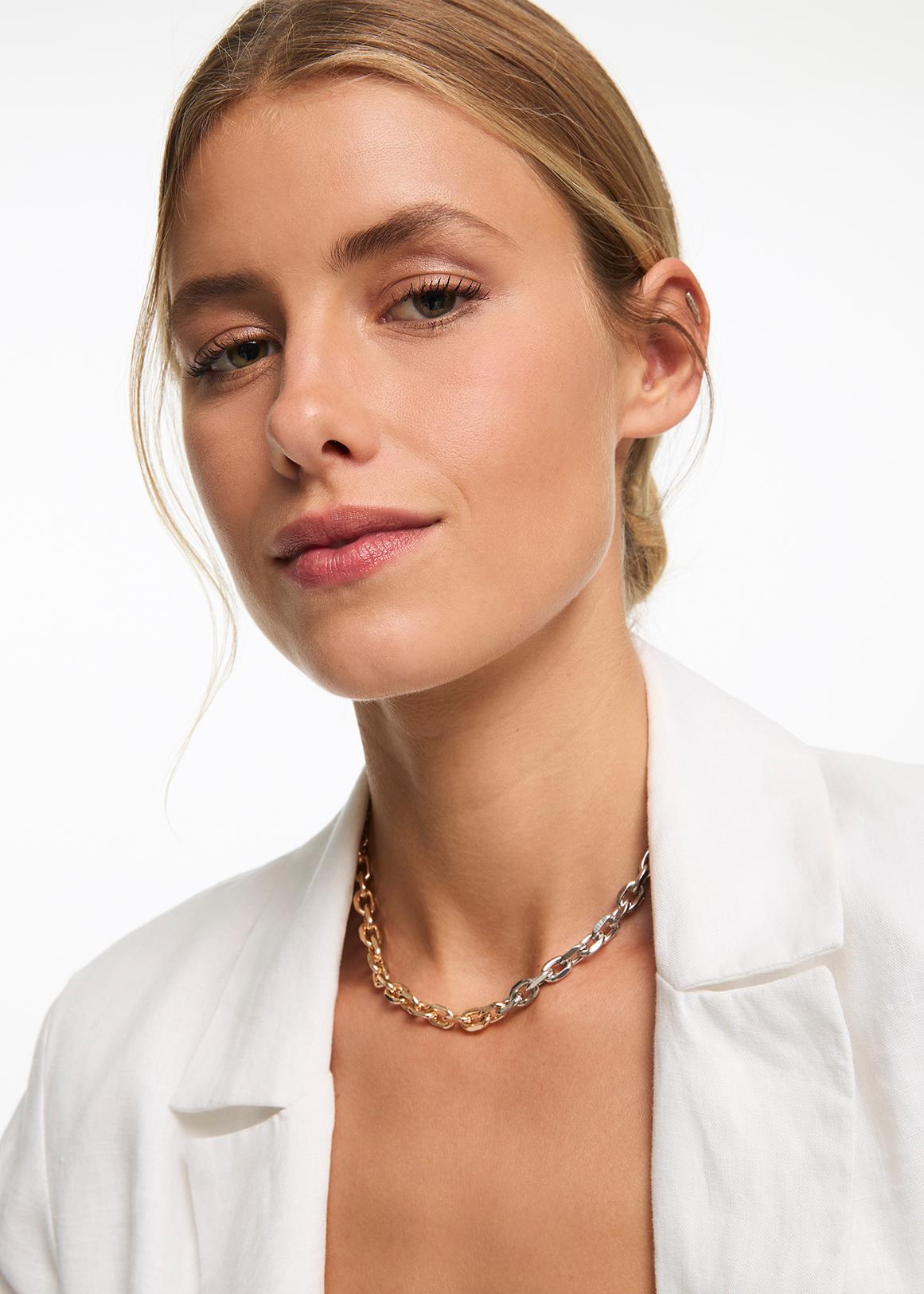 Two Tone Link Chain Necklace | Woolworths.co.za