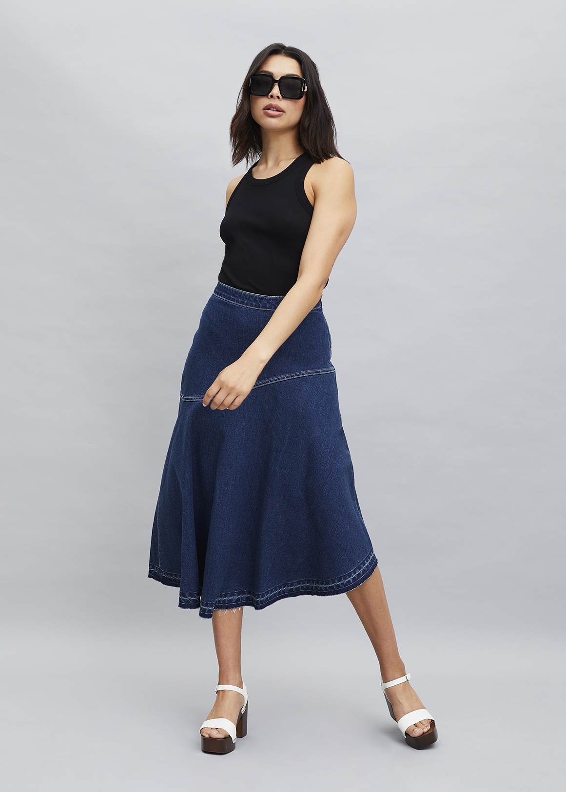 Ultra High Rise Asymmetric Denim Skirt | Woolworths.co.za