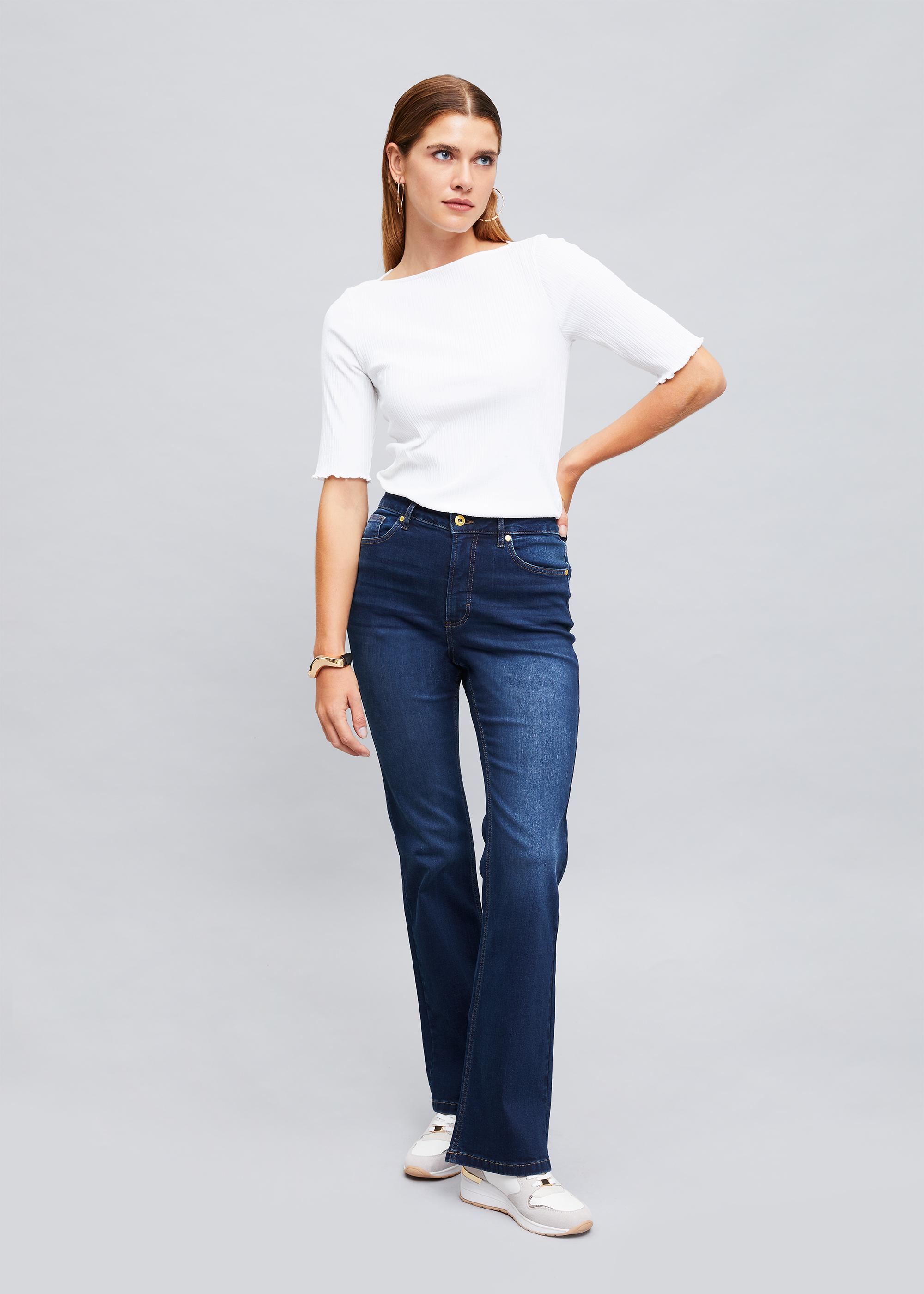 Own. Low-Rise Back-Split Flare Jeans