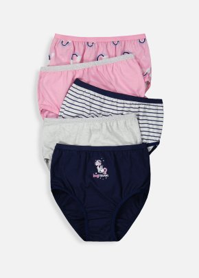 5-pack Cotton Briefs - Light pink/unicorns - Kids