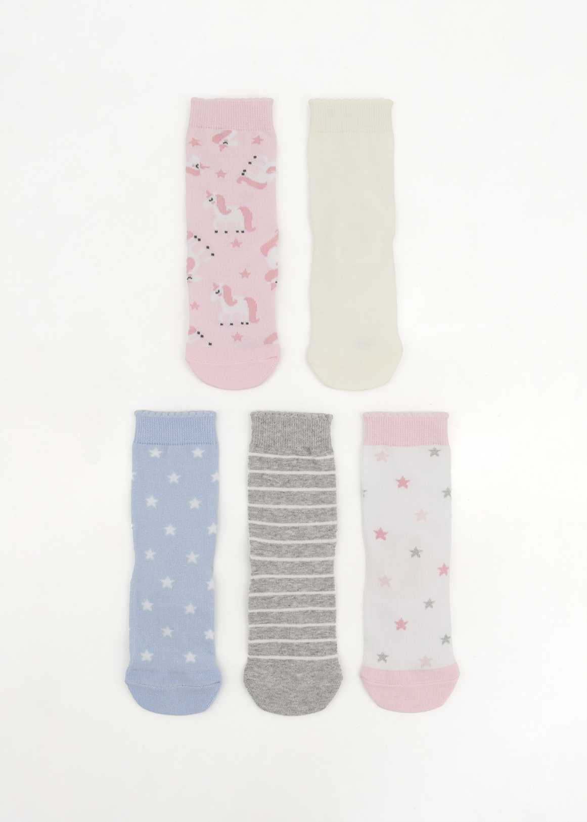 Unicorn Cotton Rich Anklets 5 Pack