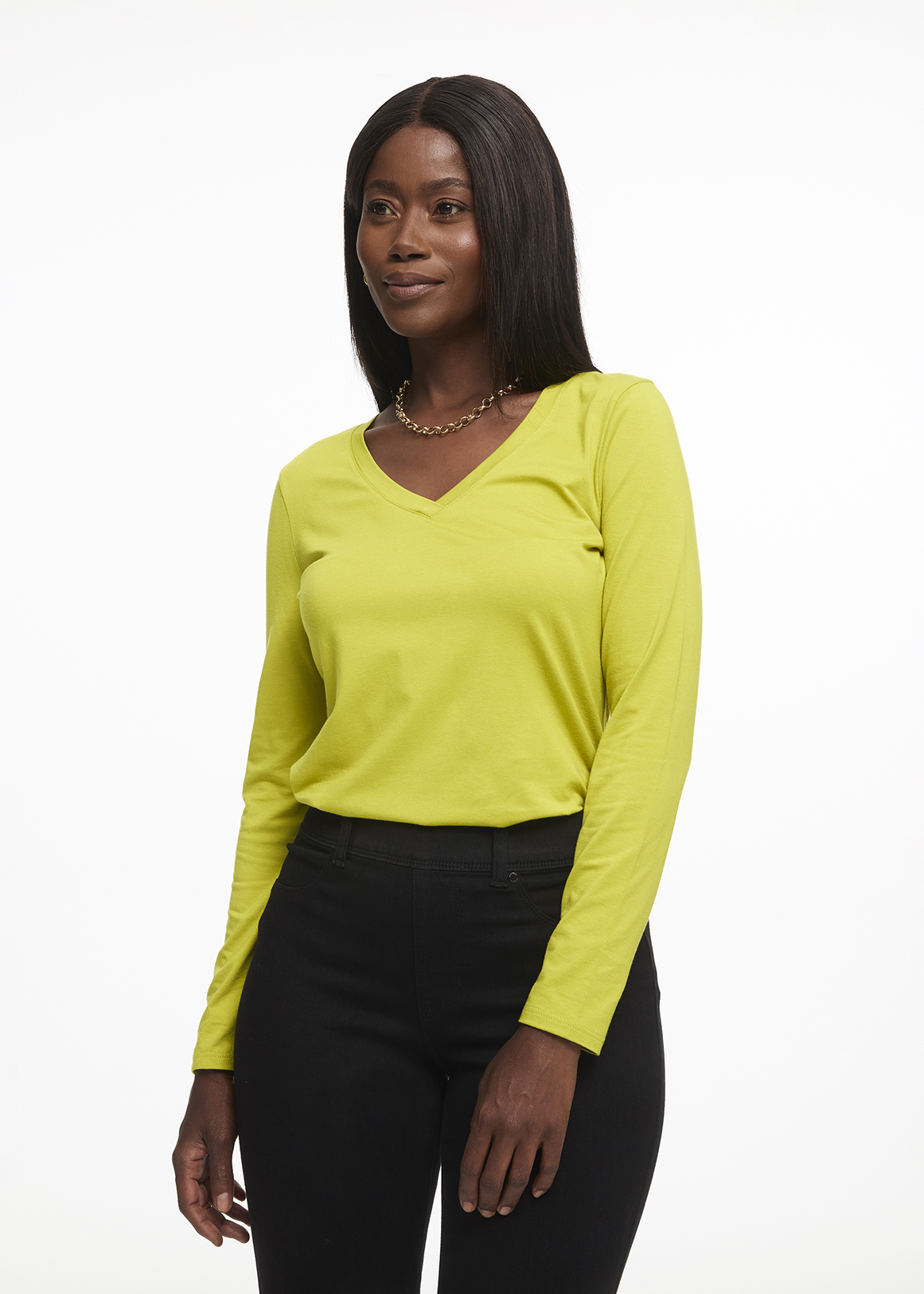 V-neck Stretch Modal Blend T-shirt