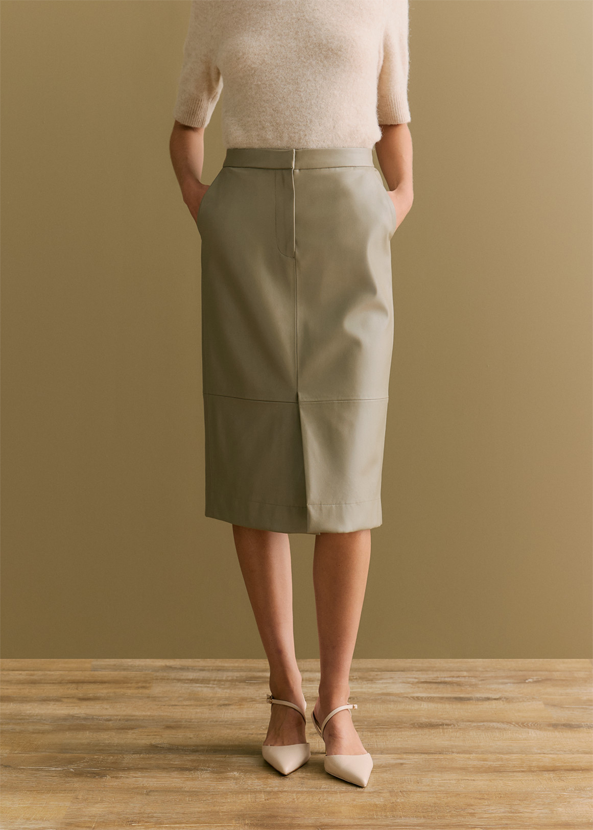 Vegan Leather Tailored Skirt | Woolworths.co.za