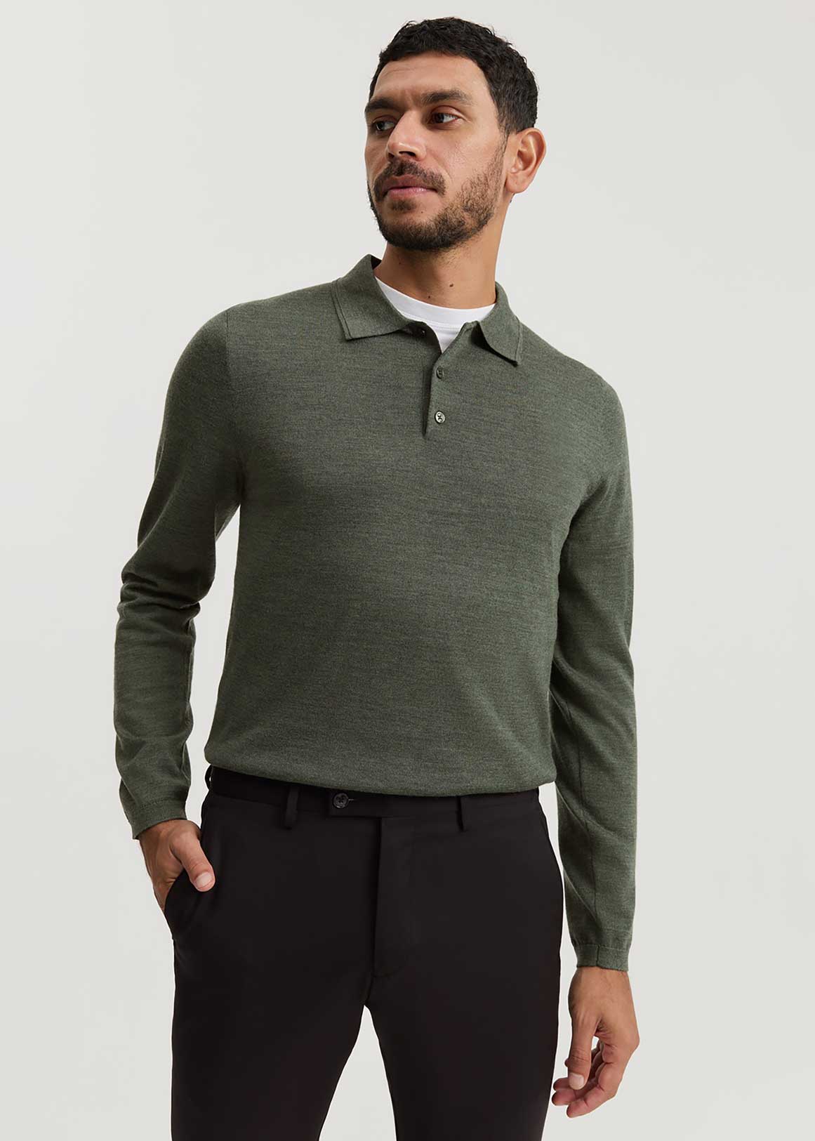 Verified Australian Merino Long Sleeve Polo | Woolworths.co.za