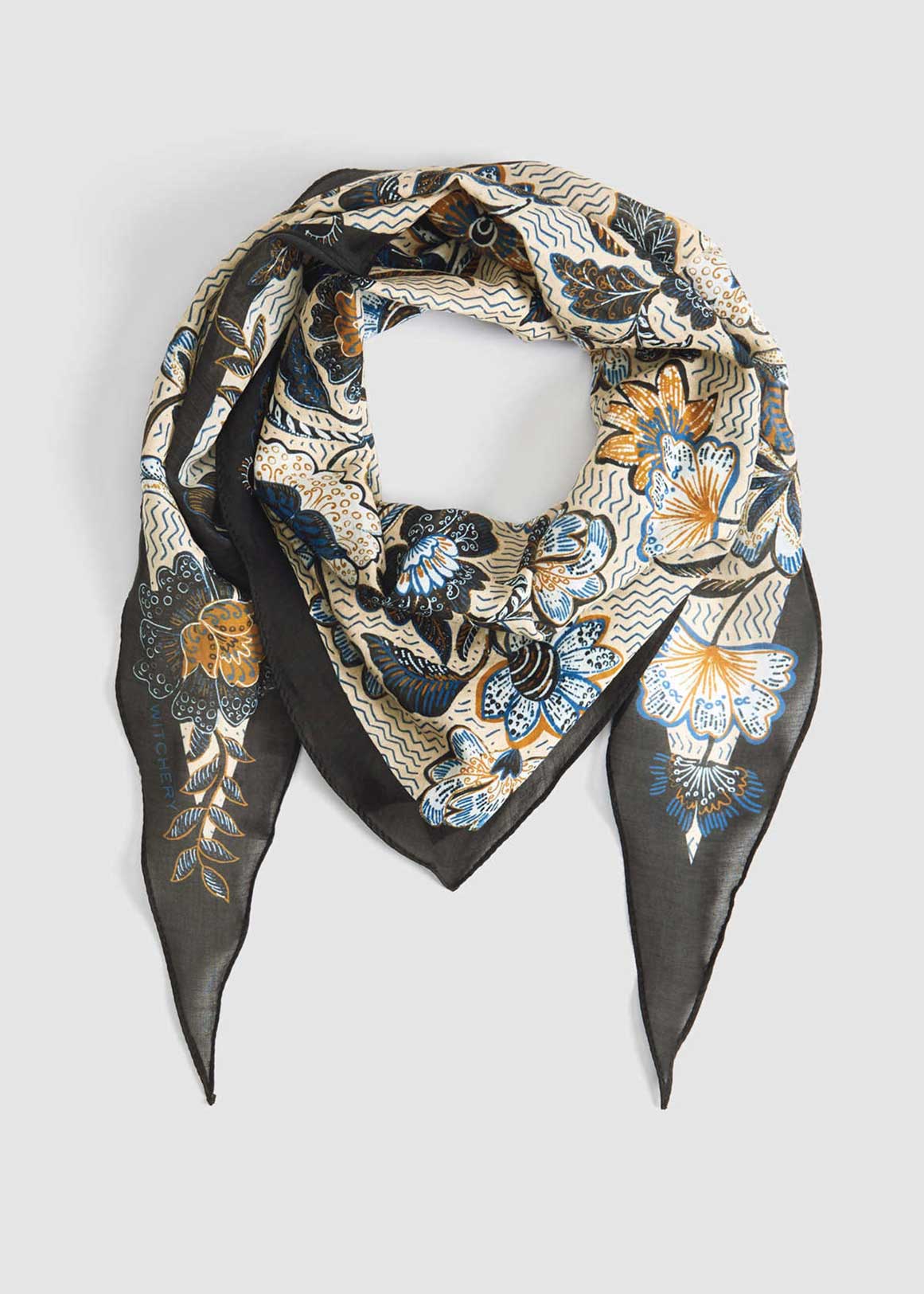 Vine Floral Silk Cotton Scarf | Woolworths.co.za