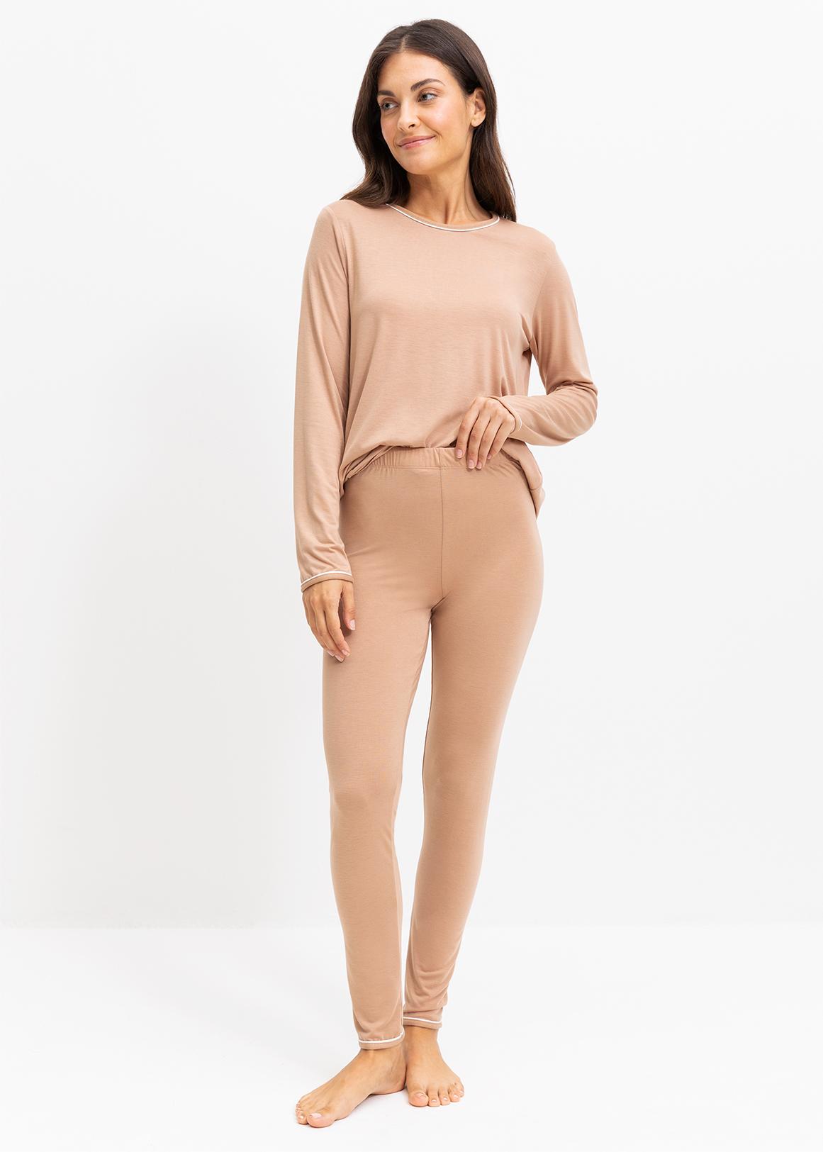 Cable Knit Barefoot Leggings - M / Beige