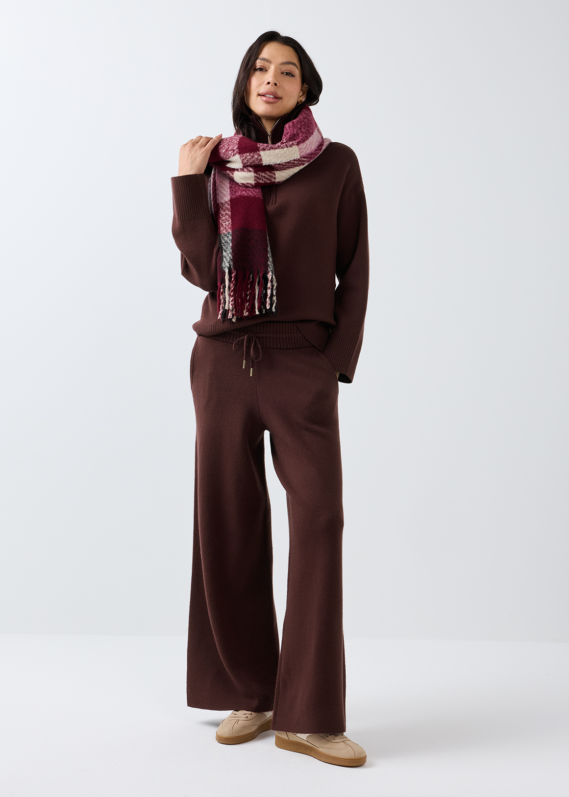 Viscose Blend Wide Leg Pants