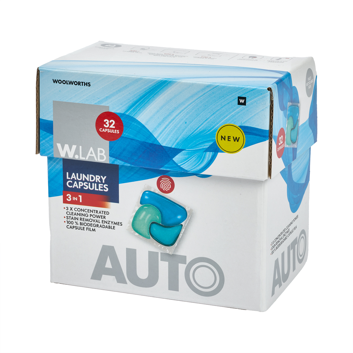 W.Lab 3 in 1 Auto Laundry Capsules 32 pk