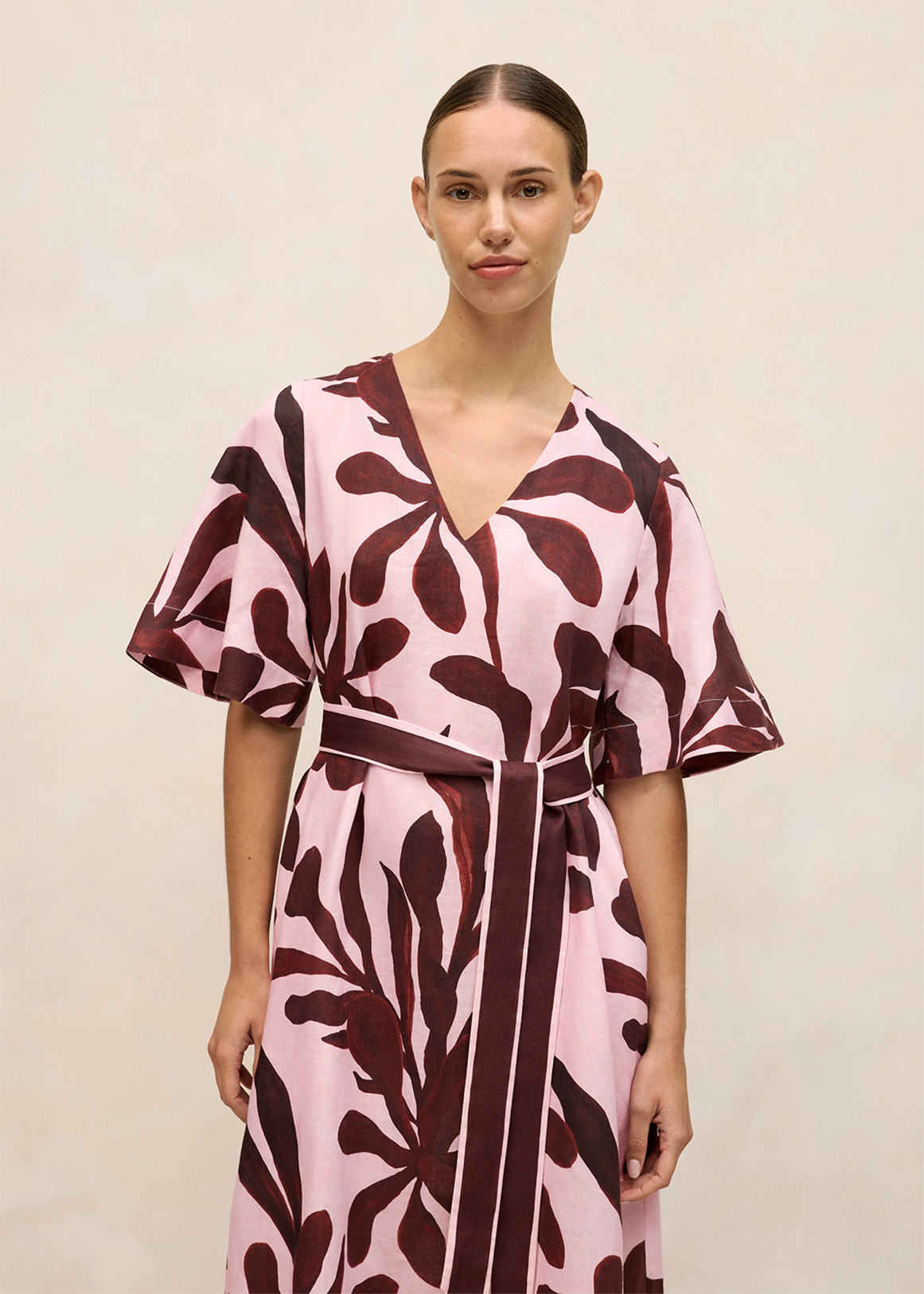 Wakame Linen Kimono Sleeve Dress