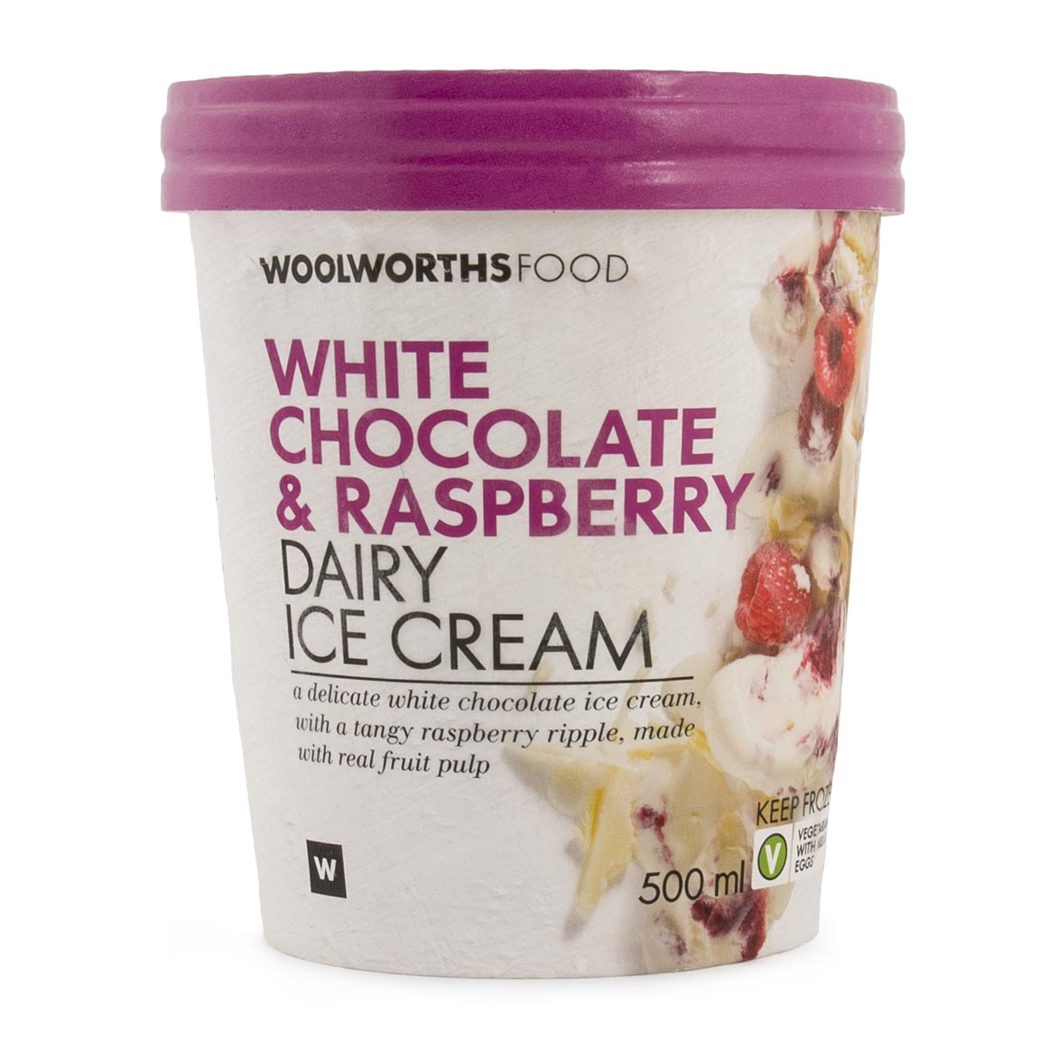 White Chocolate And Raspberry Dairy Ice Cream 500ml Za 9028