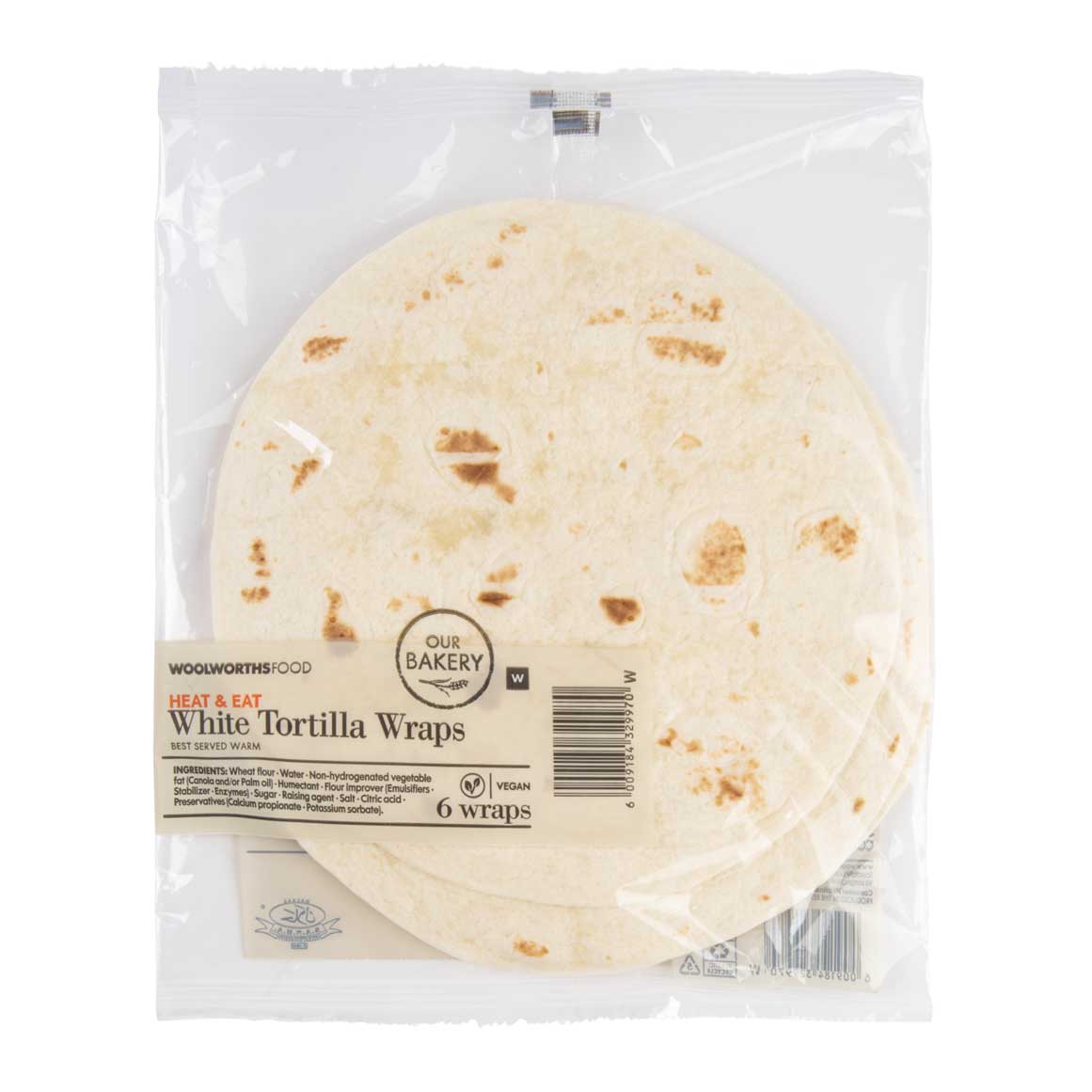 White Tortilla Wraps 6 pk