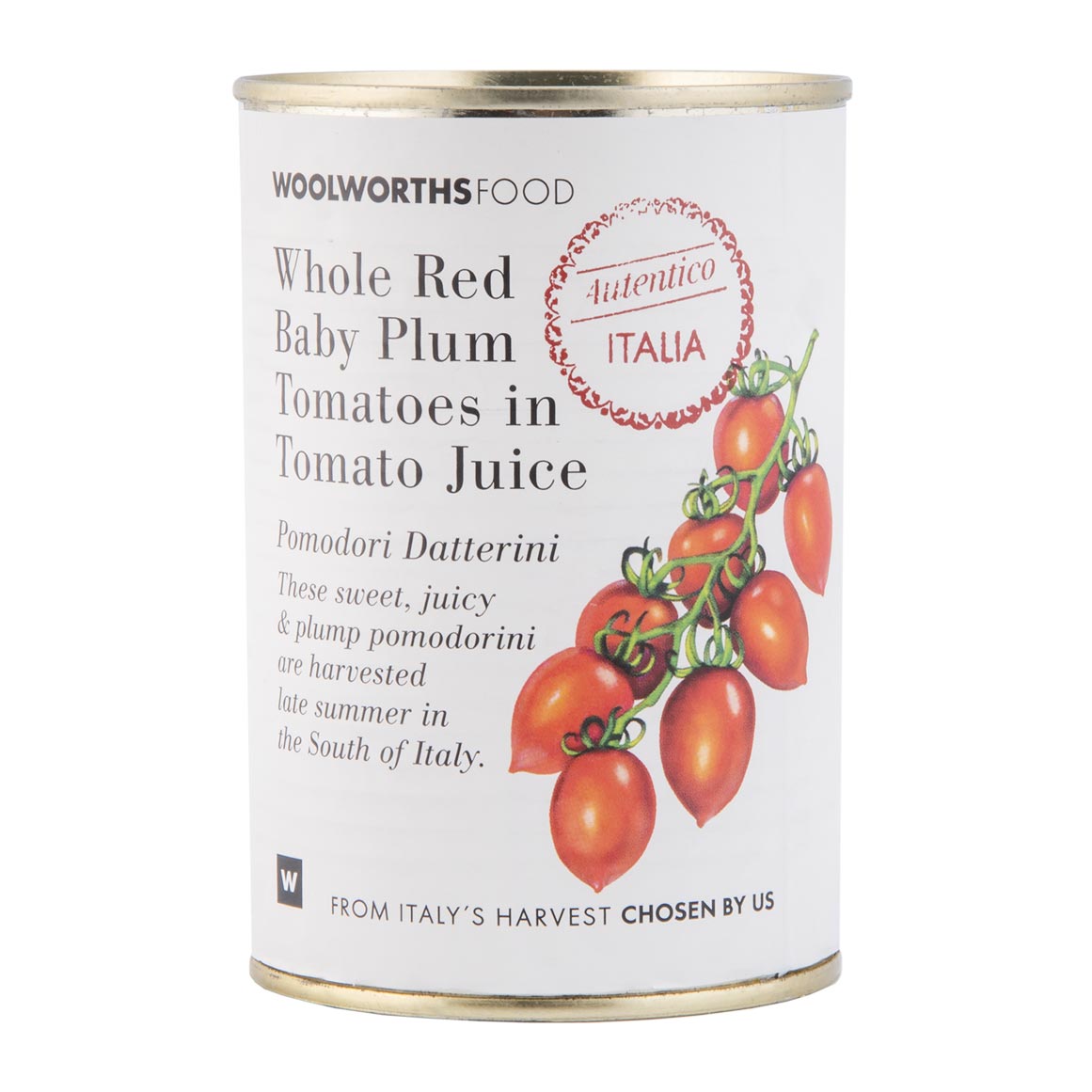 Whole Red Baby Plum Tomatoes in Tomato Juice 400 g