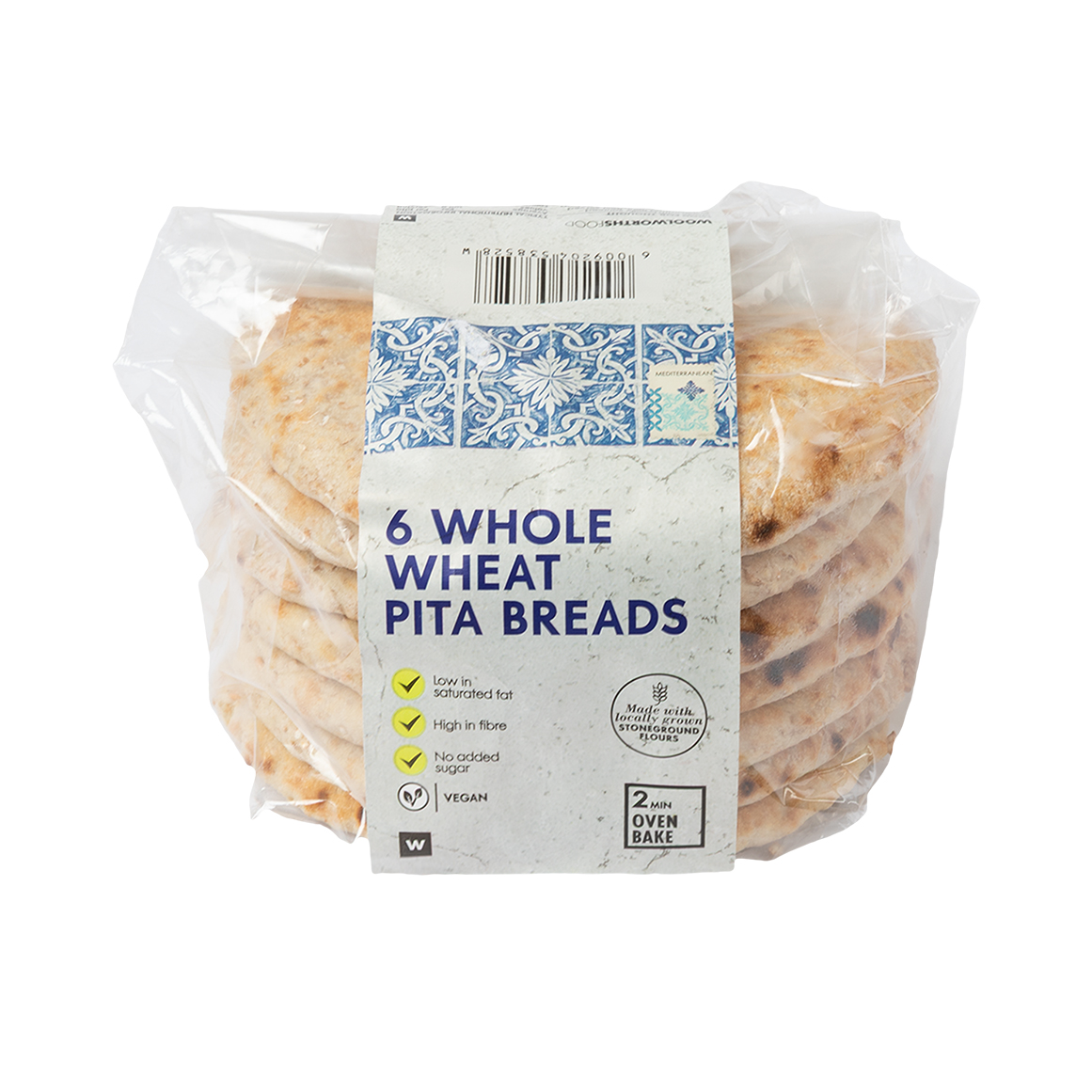 Wholewheat Pita Breads 6 pk