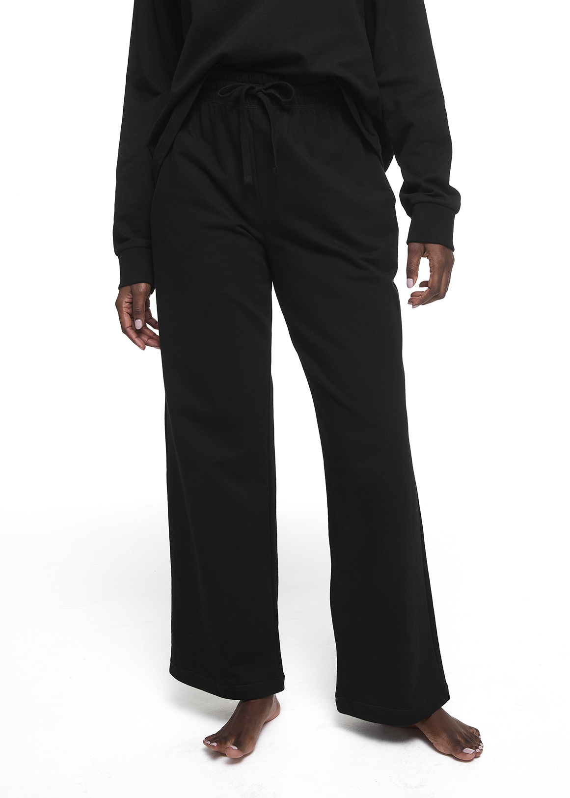Wide Leg Fleece Cotton Pyjama Pants