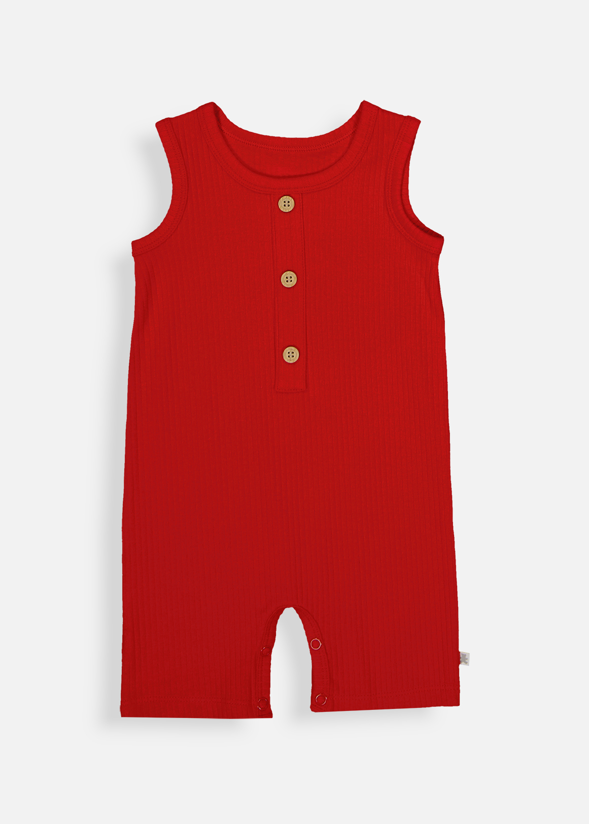 Wide Rib Henley Cotton Romper