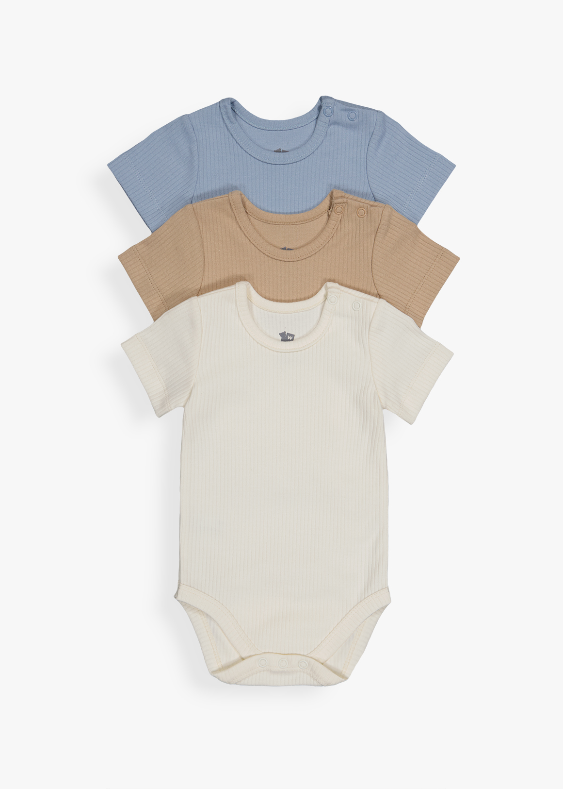 Wide Rib Organic Cotton Bodyvests 3 Pack