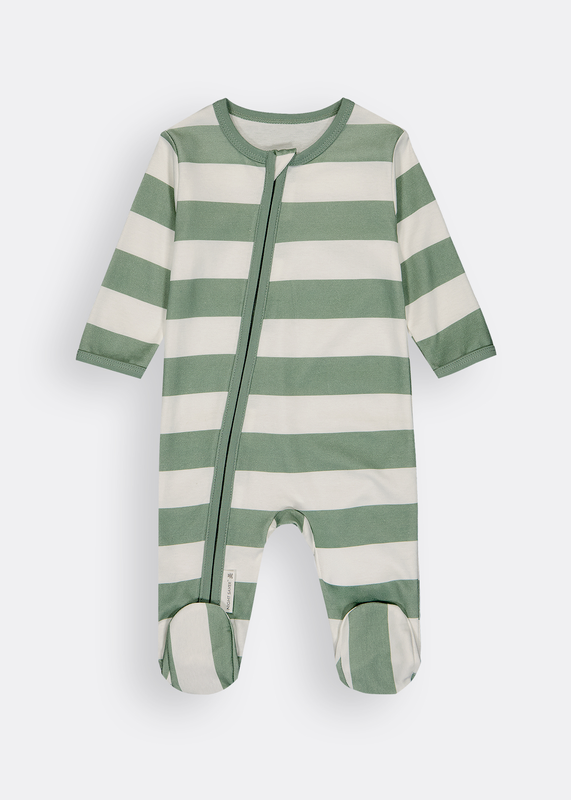 Wide Stripe Organic Cotton Zip Sleepsuit