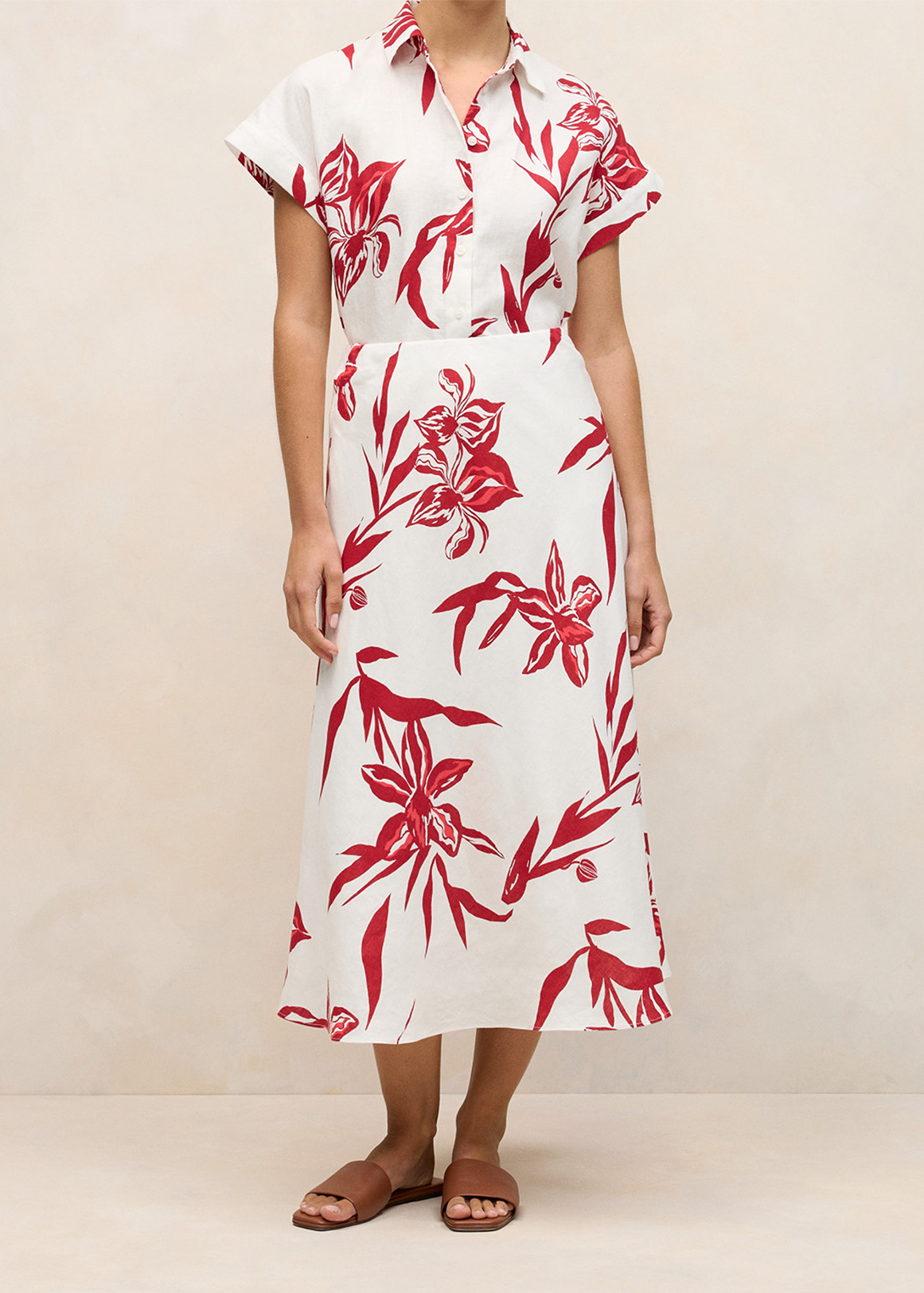 Wild Iris Linen Bias Skirt