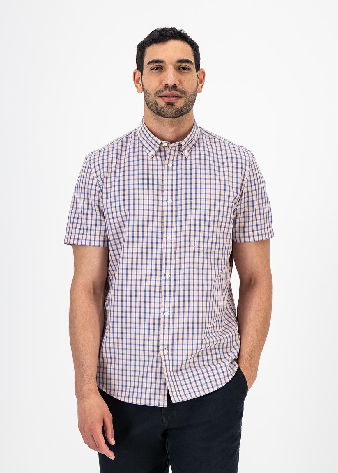 Windowpane Check Cotton Shirt