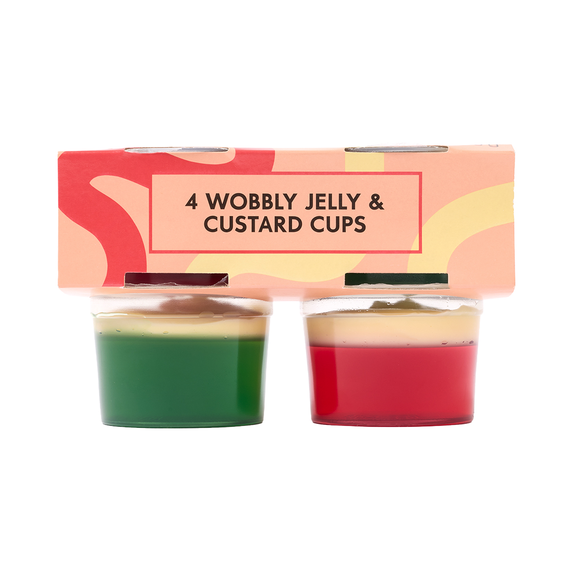 Wobbly Jelly & Custard Cups 4 x 95 g