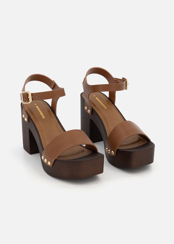 Wooden Block Heel Sandals