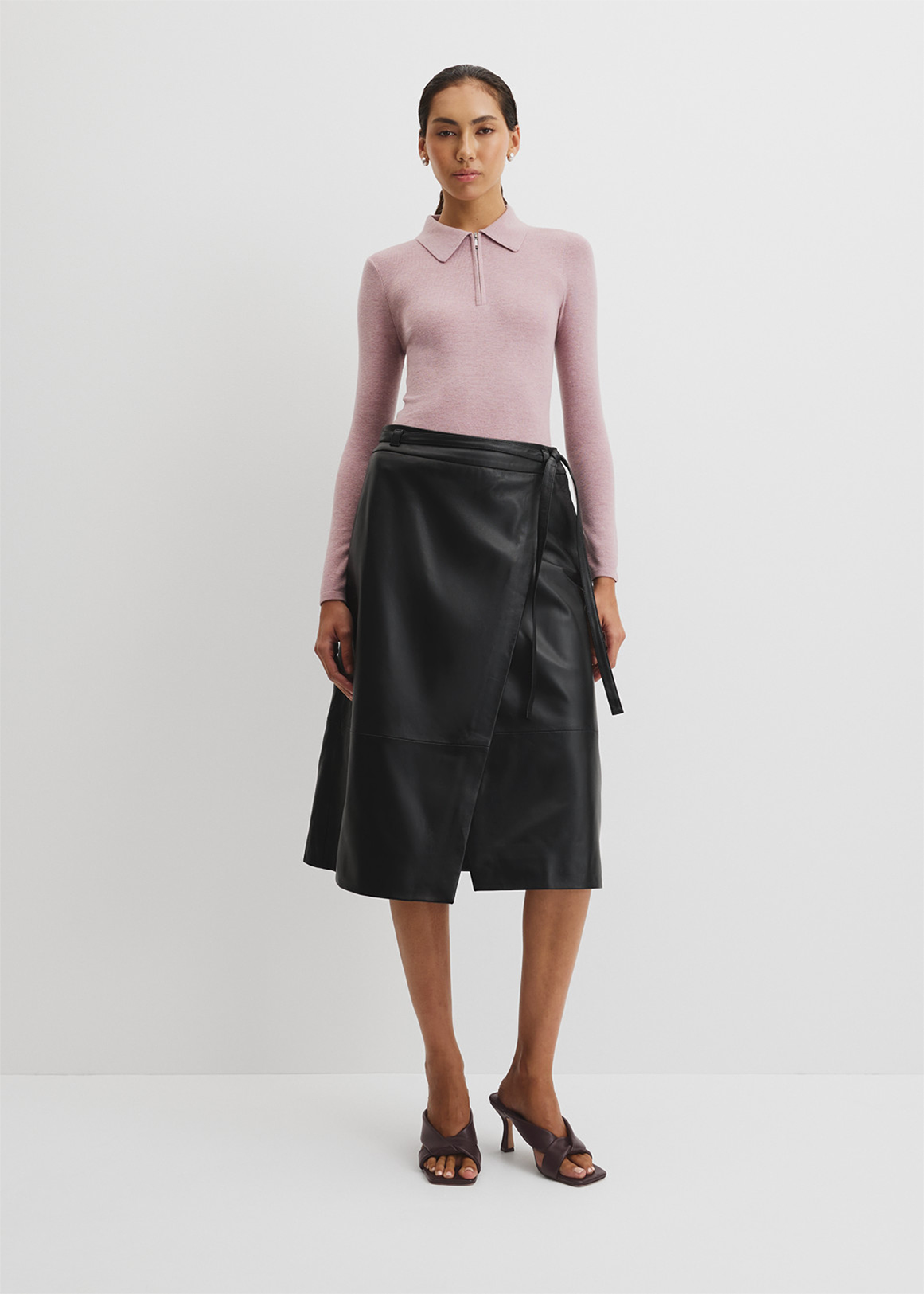 Wool Silk Collared Knit