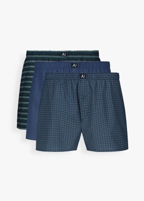MyRunway  Shop Woolworths Blue Print Cotton Boxers 3 Pack for Men from
