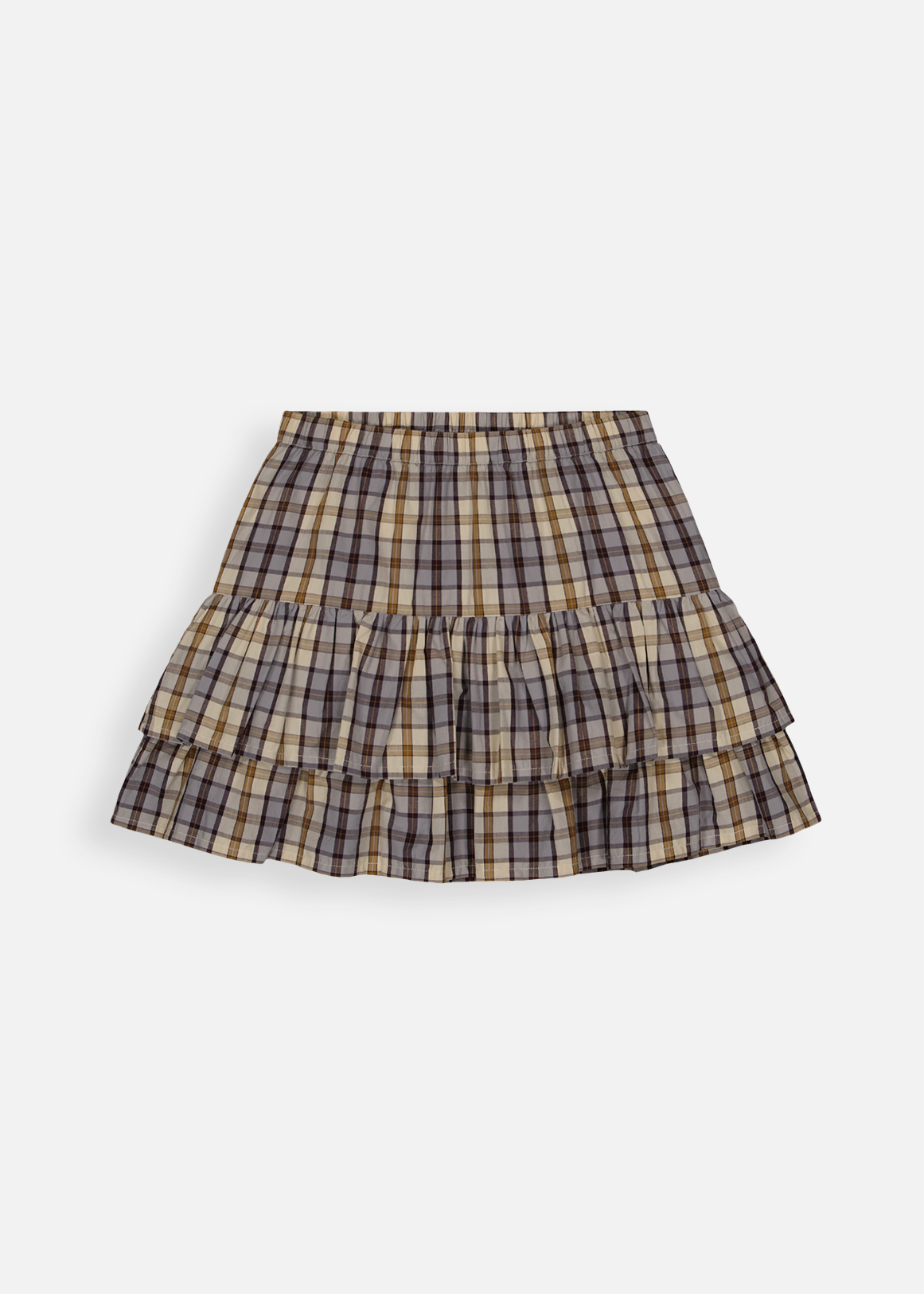 Woven Cotton Check Rara Skirt
