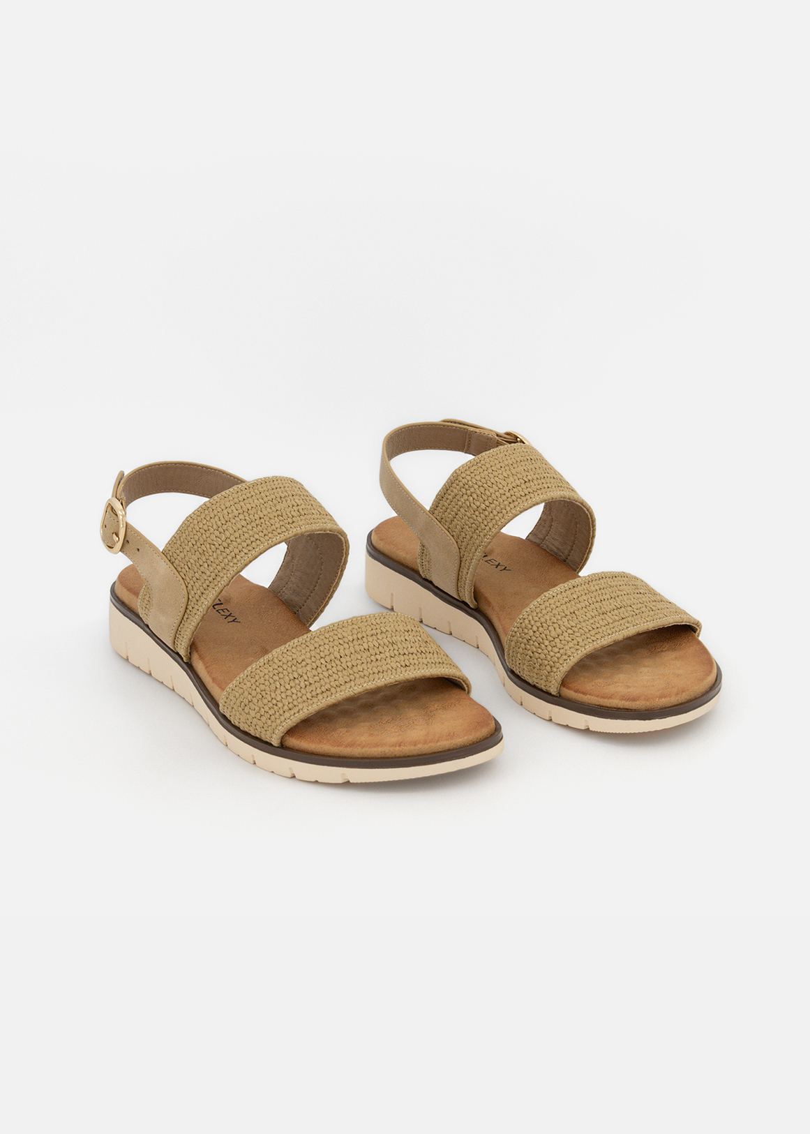 Woven Double Band Slingback Wedges