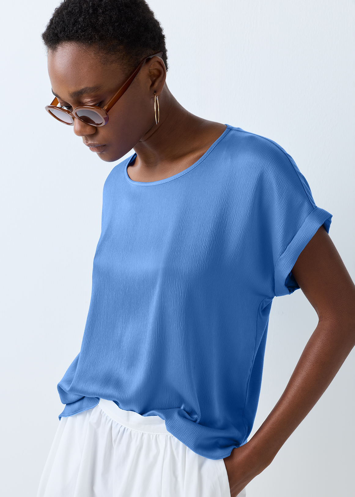 Woven Knit Shell Top