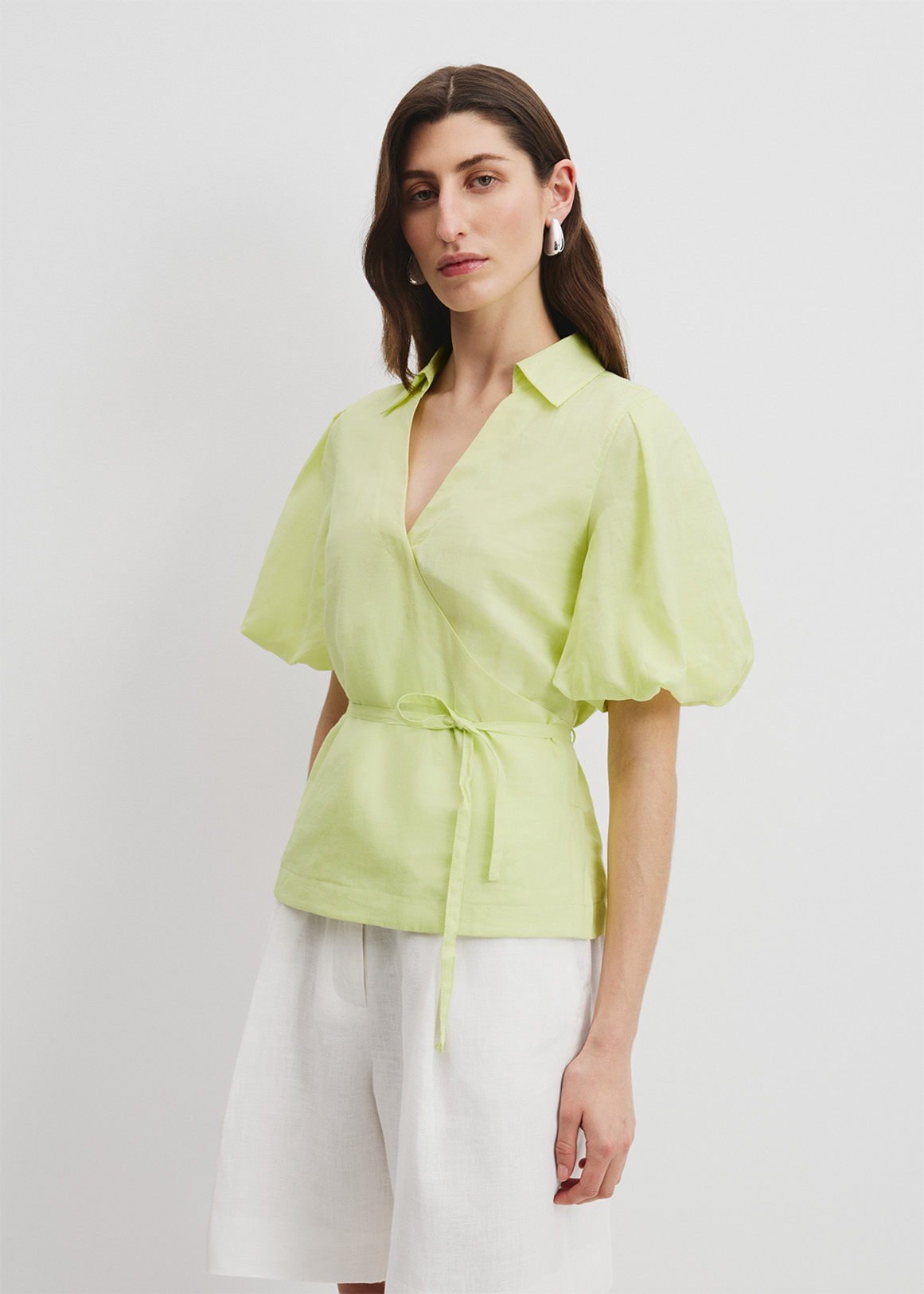 Wrap Ramie Blouse