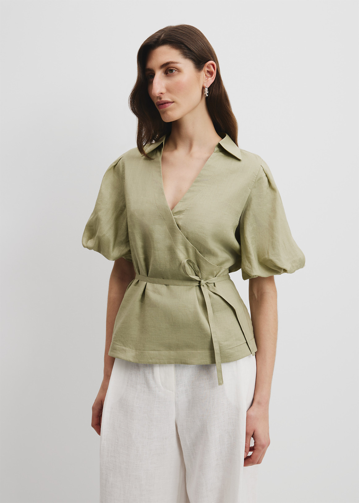 Wrap Ramie Blouse