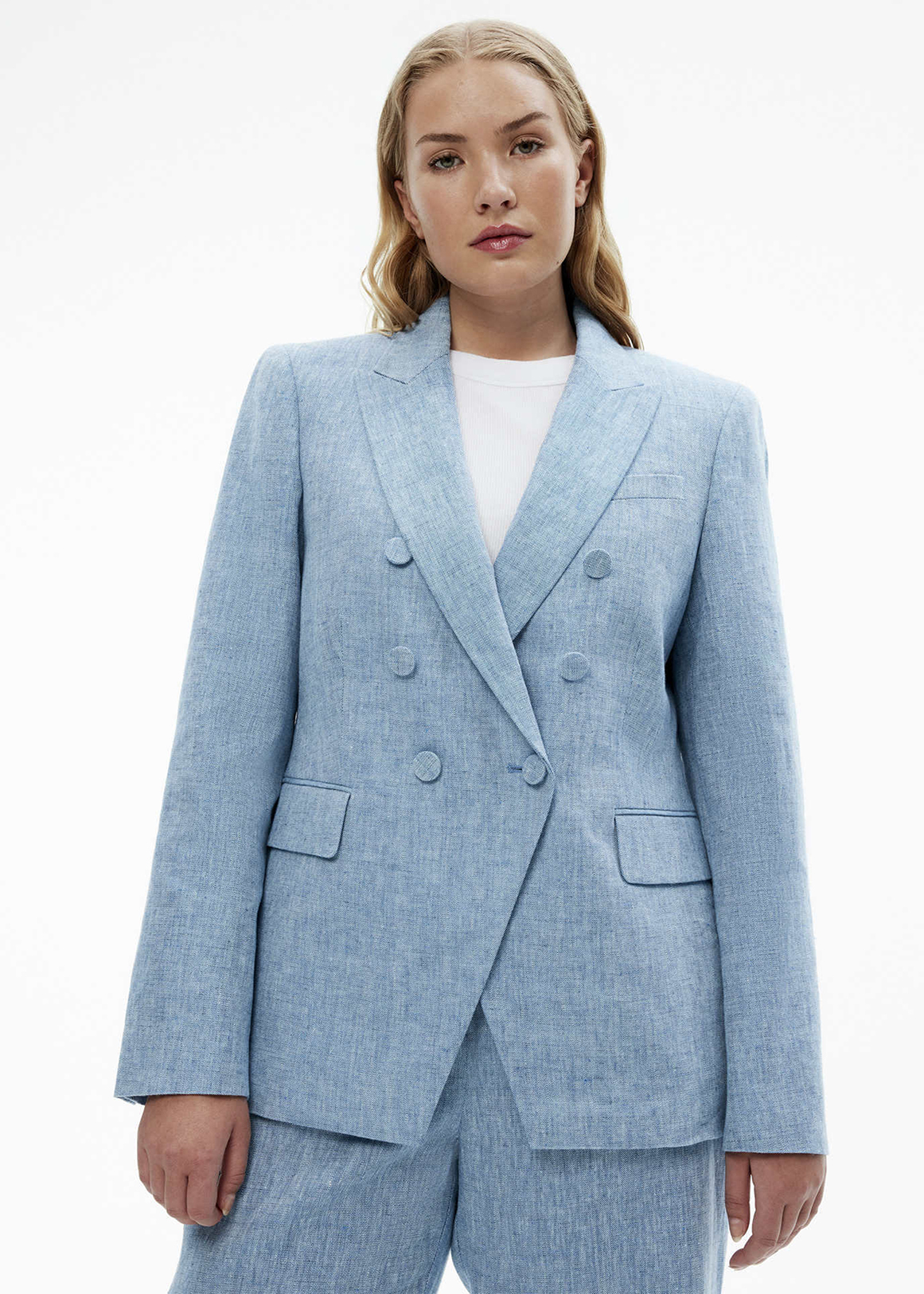 Yarn Dye Linen-Double Breasted Blazer | Woolworths.co.za